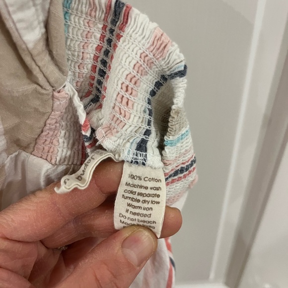 Striped Button-Front Jumpsuit - Picture 6 of 7